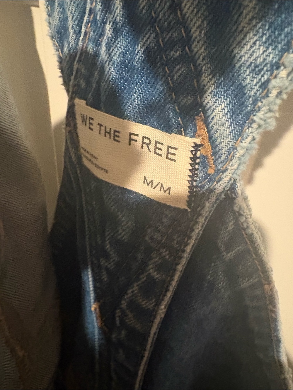 Free People We The Free Good Luck Barrel Overalls Medium Ultra Light Beam NWT - Picture 5 of 6